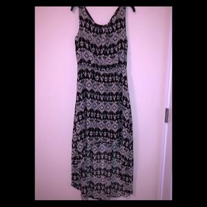 Black And White Silky High Low Dress